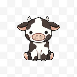 奶牛的图片_卡通奶牛手绘元素