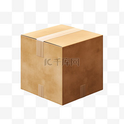 纸箱立体图片_箱子有灰尘的箱子AI元素立体免扣