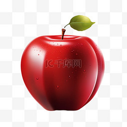 水果苹果矢量3D元素立体免扣图案