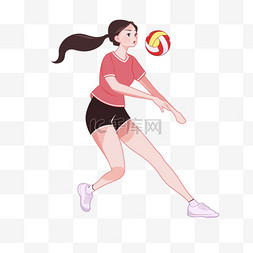 运动竞技人物插画图片_扁平卡通亚运会运动人物一个女子