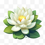 睡莲荷花中秋节节日氛围卡通装饰元素