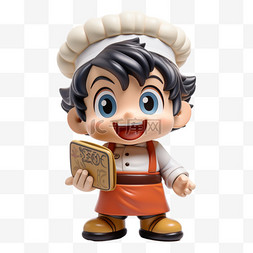 3D人物卡通立体厨师微笑可爱职业