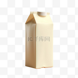 牛奶盒子纸盒子简约AI元素立体免