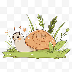 蜗牛爬行图片_爬行的蜗牛卡通元素