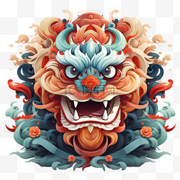 中秋节传统舞狮喜庆节日氛围卡通