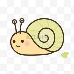 草叶上的蜗牛图片_简笔画蜗牛卡通元素手绘