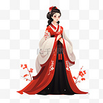 汉服中国风中秋节传统节日氛围卡通装饰