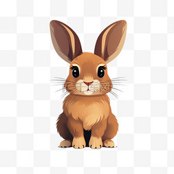 棕色兔子图片_中秋节兔子玉兔棕色吉祥物卡通装
