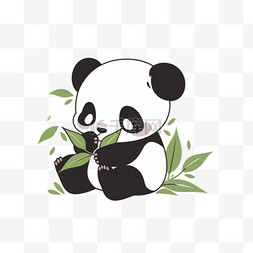 可爱熊猫手绘元素