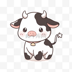 奶牛的背景图片_卡通手绘元素奶牛