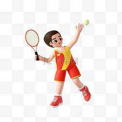 运动男图片_运动会3D立体男运动员人物打网球