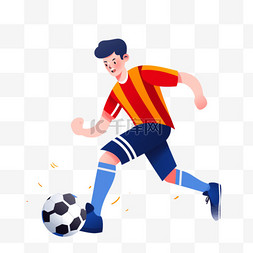运动人物足球图片_手绘卡通亚运会运动人物一位男子