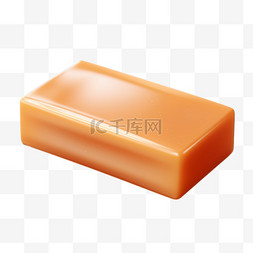 立体3d装饰图片_橘黄色肥皂香皂油脂3d装饰立体免