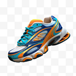 鞋子蓝色跑鞋AI元素立体免扣图案