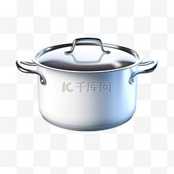 汤锅煮沸图片_汤锅不锈钢厨具AI元素立体免扣图