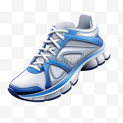 白色蓝色运动鞋子AI元素立体免扣