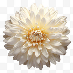 植物水滴状图片_白色菊花植物俯视花形3D元素立体