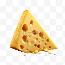 黄色奶酪3d装饰立体免扣素材