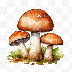 水彩蘑菇手绘图片_水彩好看蘑菇免扣元素