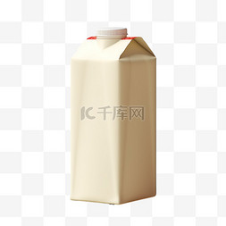 白色纸盒牛奶盒AI立体免扣素材