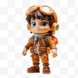 3D人物卡通立体宇航员可爱职业