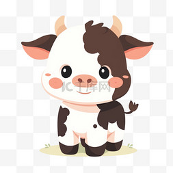 奶牛的背景图片_手绘可爱的小牛卡通元素