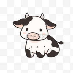 卡通手绘元素可爱的小牛