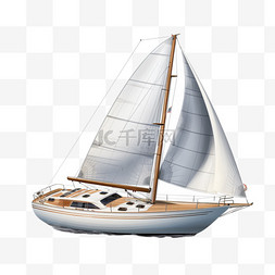 行驶的帆船图片_行驶的帆船AI立体免扣素材