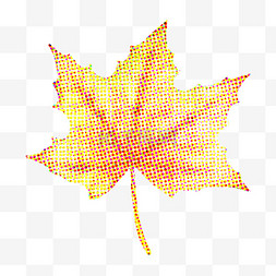秋季秋天枫叶装饰彩色半调