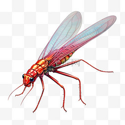 昆虫蜻蜓AI元素立体免扣图案