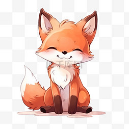 呆萌的小狐狸可爱元素卡通