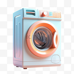 家具成套图片_洗衣机家具家电清新配色3D美观立