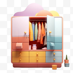 家具家电衣柜清新配色3D美观立体