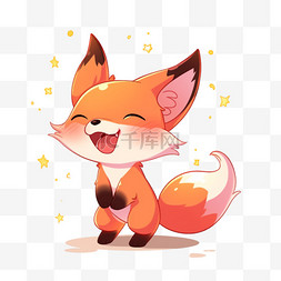 骑车的狐狸图片_手绘开心狐狸卡通元素