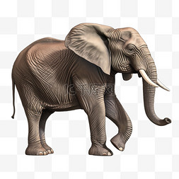 动物大象灰色AI立体装饰素材