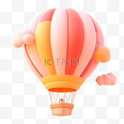 彩绘渲染图片_3d元素夏日热气球