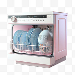 台式洗碗机图片_家具洗碗机清新配色3D美观立体