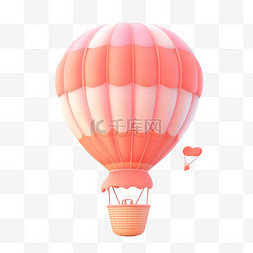 夏日热气球3d元素