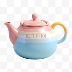 清新茶壶图片_家具家电清新茶壶配色3D美观立体
