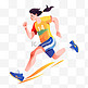 扁平卡通亚运会运动人物女子短跑