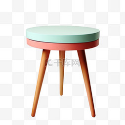 原木桌椅家具图片_凳子家具家电清新配色3D美观立体