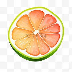 西柚水果图片_西柚水果色彩AI立体素材元素