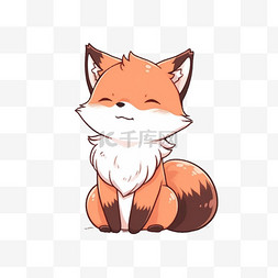 小狐狸背景图片_呆萌的小狐狸手绘元素