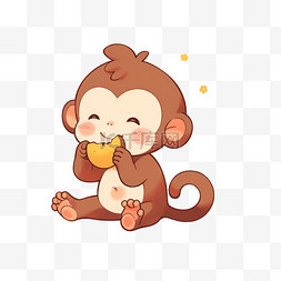 开心的猴子图片_可爱的猴子元素卡通手绘