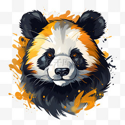 野生熊猫动物扁平风动物宠物插画