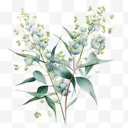 挂墙上的绿植图片_水彩风植物花卉花瓣花朵绿植花蕾