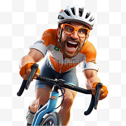 3D亚运会运动员自行车竞速锻炼比