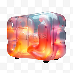 炫彩时尚素材图片_行李箱3D膨胀家具泡泡风时尚炫彩