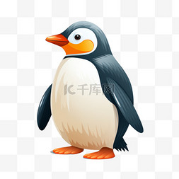 企鹅企鹅图片_野生动物企鹅扁平风动物宠物插画