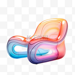 炫彩时尚素材图片_3D膨胀扶椅家具泡泡风时尚炫彩气